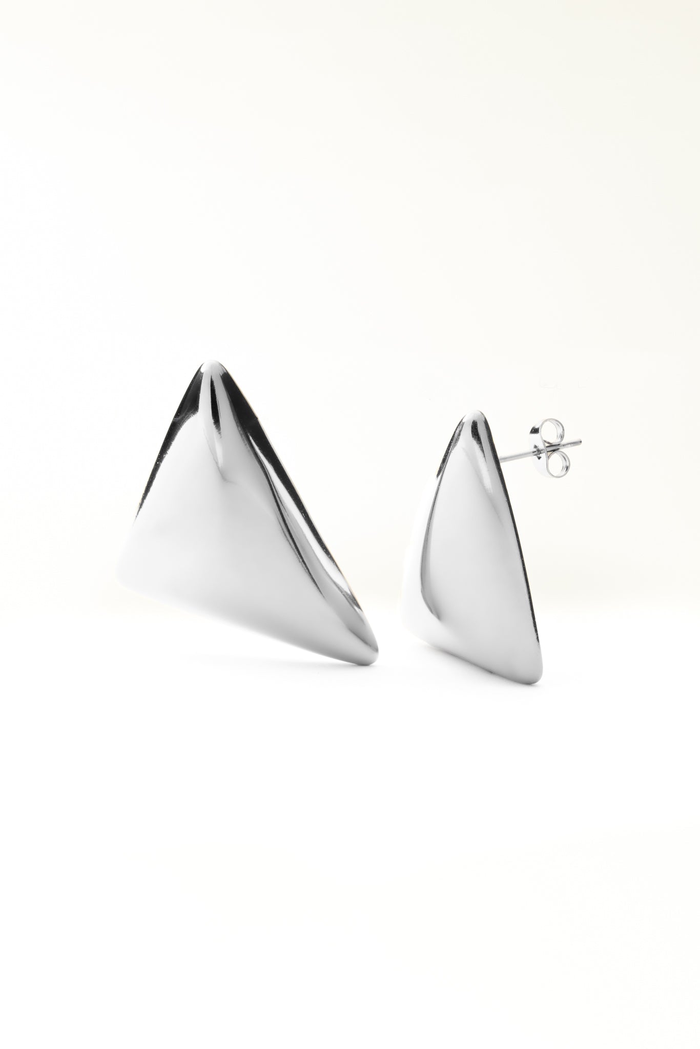 PAIR OF SILVER SHIELD EARRINGS